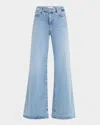 Frame Le Slim Palazzo Bardot Pocket Wide Leg Jeans In Lark