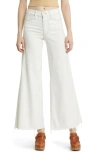 Frame Womens White Le Pixie Slim Palazzo Wide-leg High-rise Stretch Denim-blend Jeans In Au Natural Clean