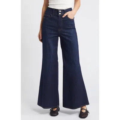 Frame Le Palazzo Raw Hem High Waist Crop Wide Leg Jeans In Fawcett