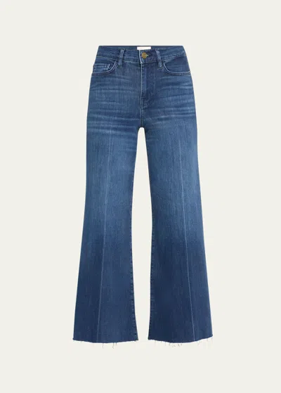Frame Le Palazzo Wide-leg Raw-hem Cropped Jeans In Calvin