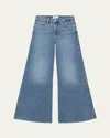 Frame Denim Patch Pocket Slim Palazzo Doris Wide Leg Jean In Daphne Blu