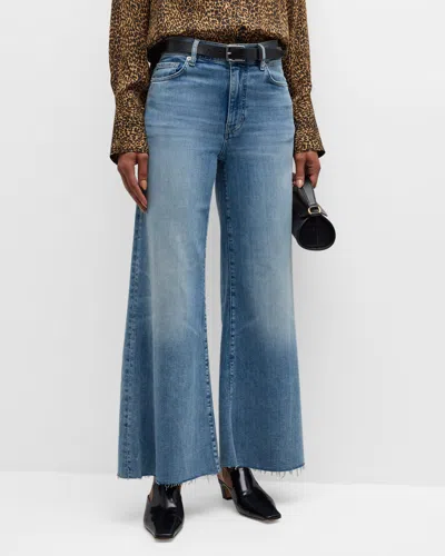 FRAME LE PALAZZO WIDE-LEG RAW-HEM CROPPED JEANS