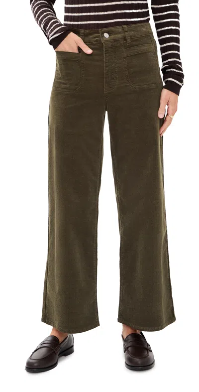 Frame Le Petite Pixie Slim Corduroy Pants Rich Military
