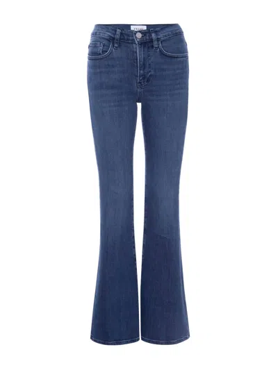 Frame Le Pixie High Flare Jeans In Temple In Multi