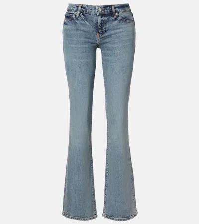 Frame Le Pixie Low-rise Flared Jeans In Blue