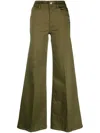 Frame Le Pixie Palazzo Wide-leg Jeans In Green