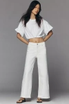 Frame Le Pixie Petite Slim Palazzo Jeans In White