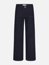 Frame Le Pixie Slim Palazzo Modern Pocket Jeans In Blue