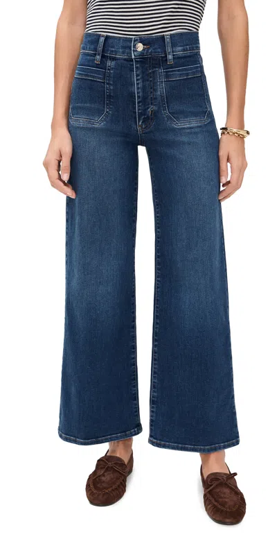 Frame Le Pixie Slim Palazzo Modernist Pocket Jeans Savior In Blue
