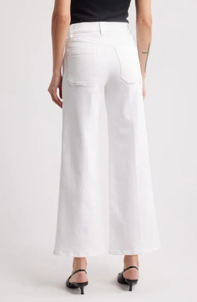Frame Le Pixie Slim Palazzo Patch Pocket High Waist Wide Leg Jeans In White