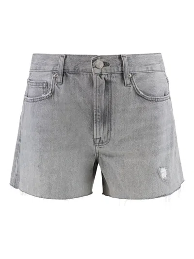 Frame Le Simone Frayed Denim Shorts