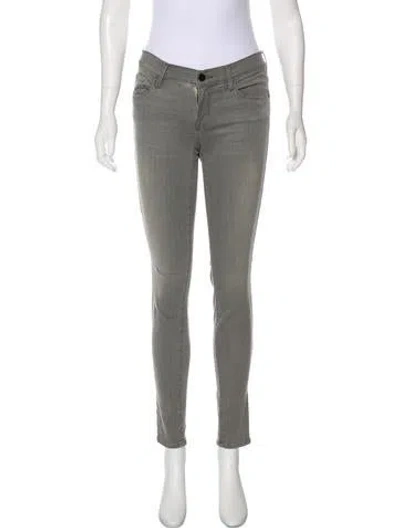 Pre-owned Frame Le Skinny De Jeanne Mid-rise Jeans In Gray