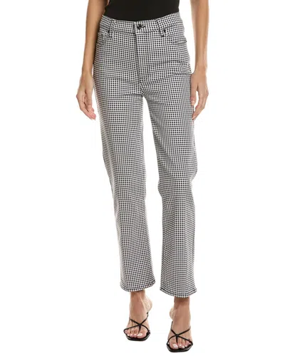 Frame Le Sleek Straight Gingham High-rise Straight-leg Jeans In Purple