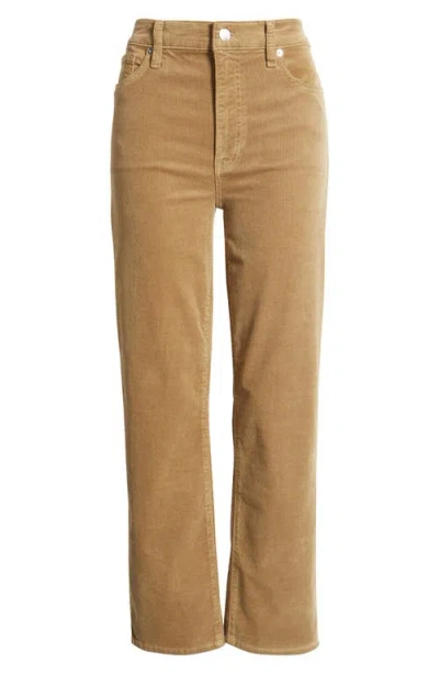 Frame Le Sleek Corduroy Ankle Straight Leg Pants In Light Beige