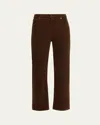 Frame Le Sleek Cropped Stretch Corduroy Pants In Brown