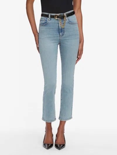 Frame Le Sleek High Rise Straight Ankle Jeans In Tribute In Blue