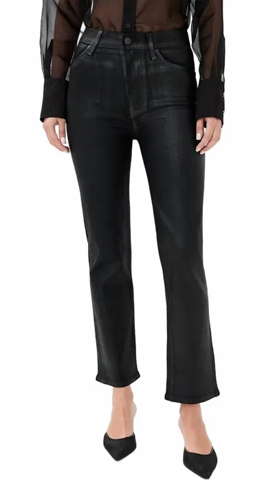 Frame Le Sleek High Rise Straight Leg Jean In Mood Ring Coated In Black