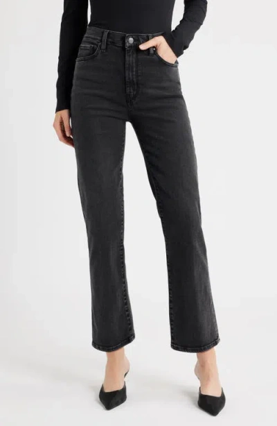 Frame Le Sleek High Waist Ankle Straight Leg Jeans In Black