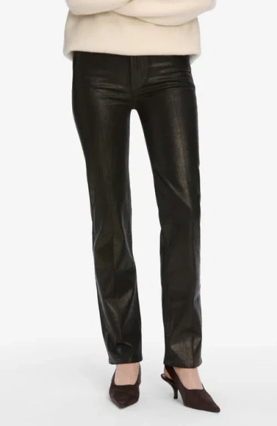 Frame Le Sleek High Waist Ankle Straight Leg Jeans In Black