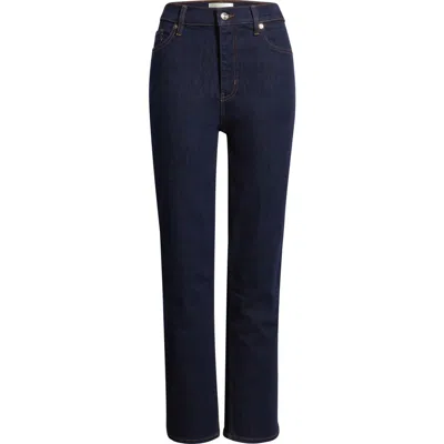 Frame Le Sleek High Waist Ankle Straight Leg Jeans In Blue