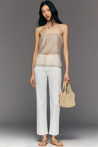 Frame Le Sleek High-rise Straight Leg Jeans In White