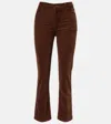 Frame Le Sleek Corduroy Ankle Straight Leg Pants In Brown