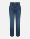 Frame Stretch Denim Straight Leg Five Pocket Jeans In Blue