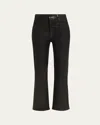 Frame Le Crop Mini Boot Leather Pants In Black