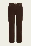 Frame Le Sleek Straight Corduroy In Bitter Chocolate In Brown