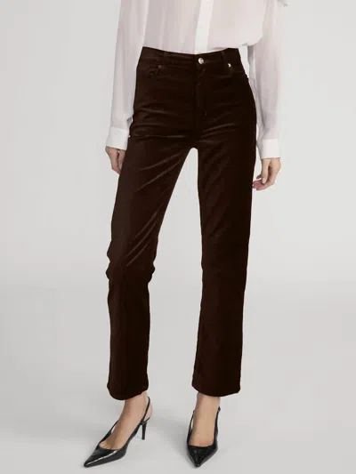 Frame Le Sleek Straight Corduroy Jeans In Bitter Chocolate In Brown