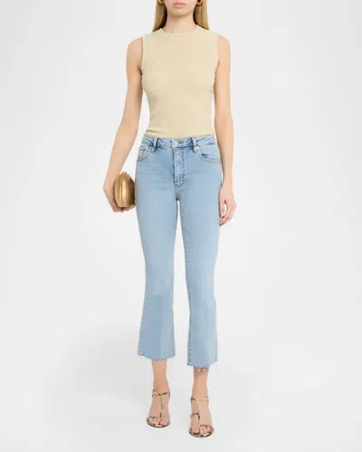 Frame Le Sleek Straight Crop Jeans In Tribute In Blue