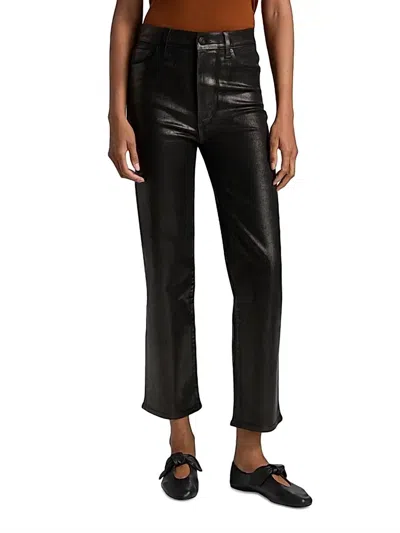 Frame Le Sleek Straight Faux Leather Pants In Black In Multi