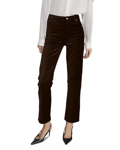 Frame Le Sleek Straight High Rise Velvet Jeans In Dark Clove