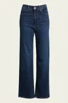 Frame Womens The Ruler Crop Five-pockets Straight-leg High-rise Stretch-denim Jeans Written
