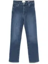 Frame Le Sleek High-rise Straight Jeans In 蓝色