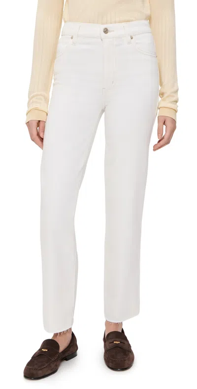 Frame Le Sleek Straight Jeans Au Natural Clean Raw After In White