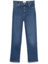 Frame Le Sleek High-rise Straight Jeans In Blue