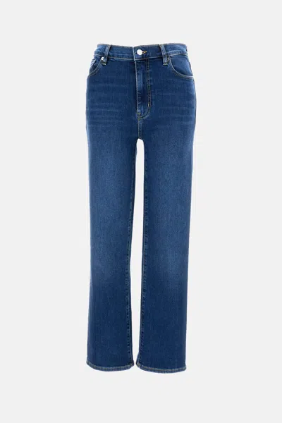 Frame Le Jane Faded High-rise Straight-leg Jeans In Dark Denim