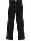 Frame Le Sleek Straight Studded Jeans Astronaut In Blue