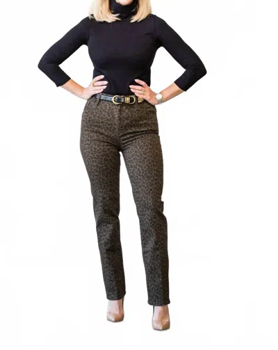 Frame Le Sleek Straight Jeans In Leopard In Multi