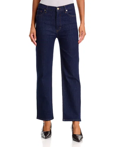 Frame Le Sleek Straight Jeans In Rinse In Blue