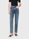 Frame Le Sleek Straight Jeans In Rowley Raw Fray In Multi