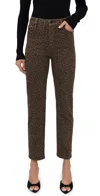 Frame Le Sleek Straight Jeans Leopard In Animal Print