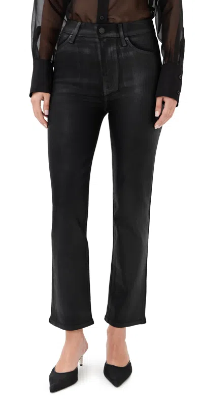 Frame Le Sleek Straight Jeans Mood Ring Coated In Black
