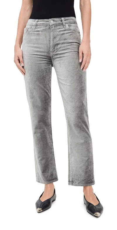 Frame Le Sleek Straight Jeans In Oyster Velvet In Gray