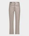 Frame Le Sleek Straight Leather Pants In Neutral