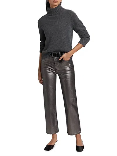 Frame Le Sleek Straight-leg Pant In Grey In Multi