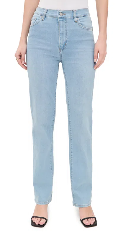 Frame Le Sleek Straight Long Jeans Hush In Blue