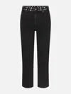 Frame Le Sleek Straight Studded Jeans In Black