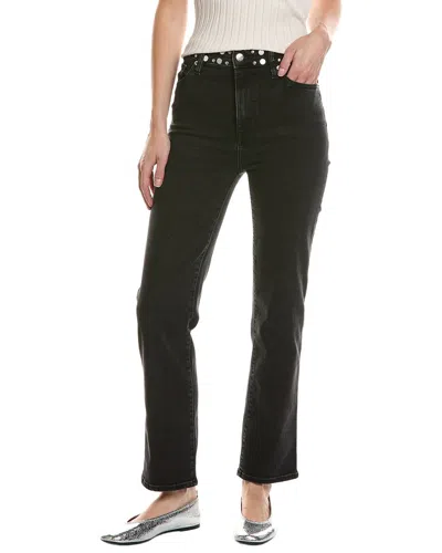 Frame Le Sleek Straight Studded Meteor Jean In Black